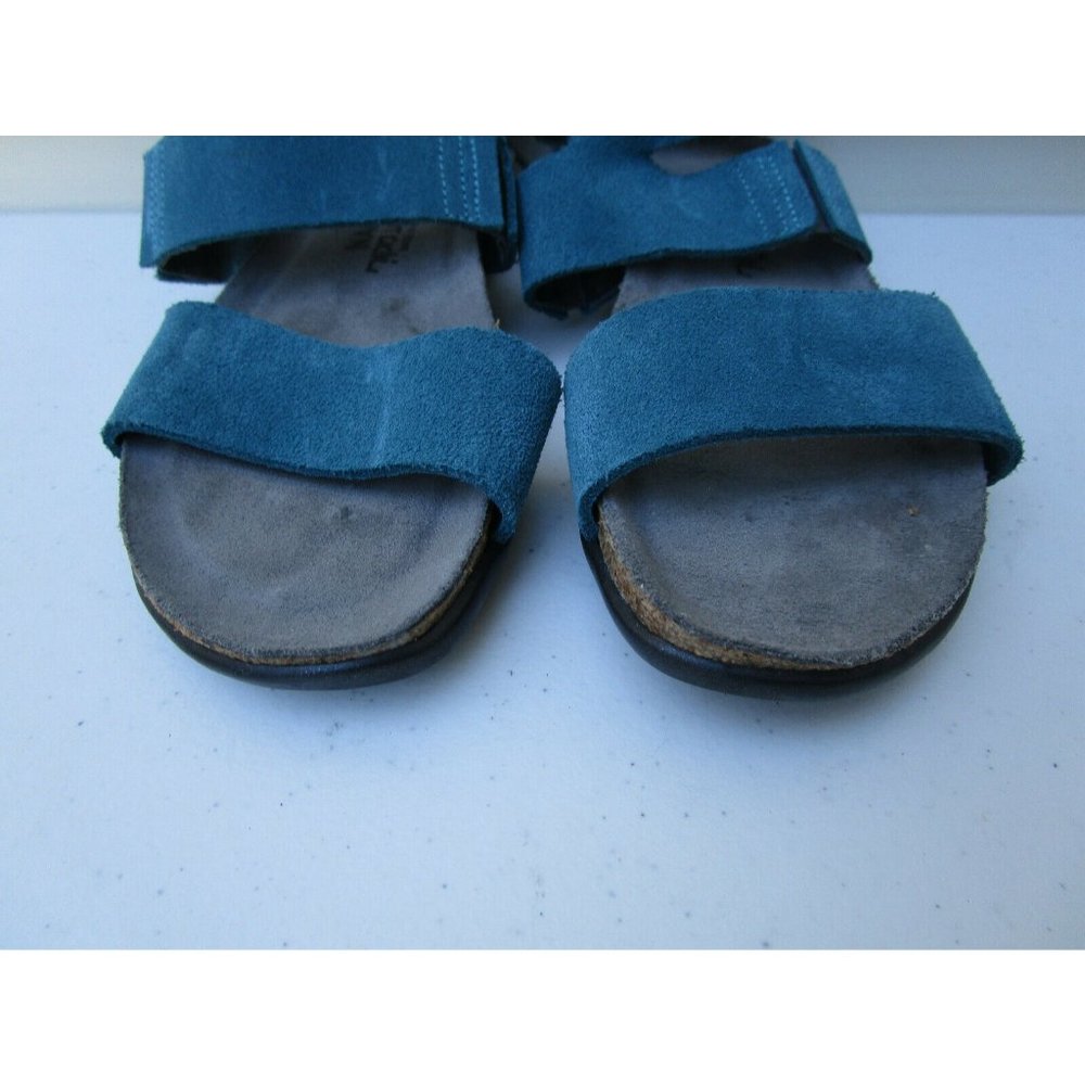 Naot Women's Sandals Blue Leather Ankle Tie Straps Size 6M - Picture 5 of 8